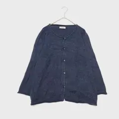 【マックレガー】カーディガン　M　ネイビー　透かし編み　大人フェミニン