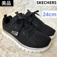美品　SKECHERS スニーカー　メモリーフォーム　24cm ブラック