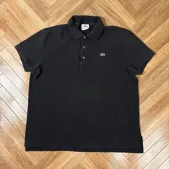 ラコステ半袖鹿の子ポロシャツ LACOSTE 黒 サイズ6 XL ブラック 無地