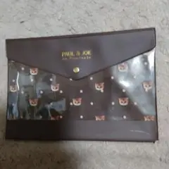 PAUL & JOE 猫柄ポーチ ブラウン