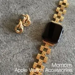Apple Watch スクエアパターンベルト ゴールド 38/40/41mm