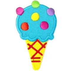 ワッペン アイスクリーム かわいい お菓子 ブルーアイロン アップリケ 送料無料