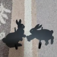 【最終価格】ウサギ　フック　2個セット　壁掛け　蚤の市