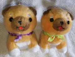 豆しば三兄弟犬のぬいぐるみ 2体セット バンダナ付き