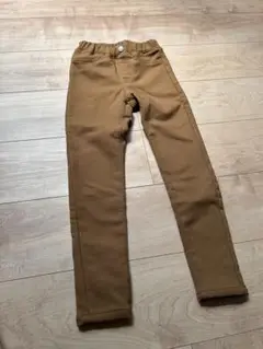 美品　GU 裏起毛ブラウン スリムフィット 長ズボン