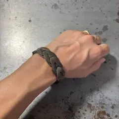 レザー 編み込みブレスレット