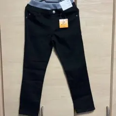 伸縮性のある黒のボーイズパンツ 140cm