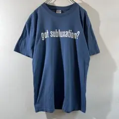 T-509 GILDAN ネイビー プリント Tシャツ Mサイズ ブルー