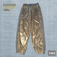 A-1463〈DANCING HIP-HOP〉ゴールドの光沢パンツ XXL