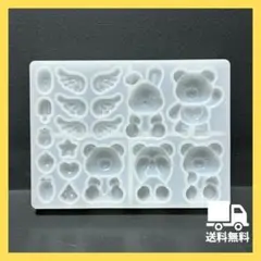 86 シリコンモールド　熊　ウサギ　動物　ハートデコパーツ　ハンドメイド