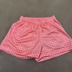 中古美品プリンステニスピンクチェック柄ショートパンツ