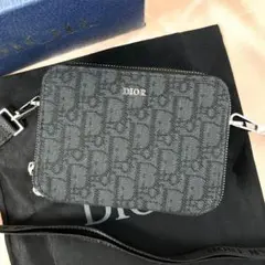 Dior グレー キャンバス ショルダーバッグ