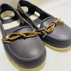 美品　クロックス　デッキシューズ レースアップ ラバー バイカラー　M9(28) 美品 クロックス デッキシューズ レースアップ ラバー バイ