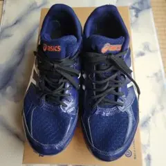asics セレクト ネイビー トレーニングシューズ asics シューズ袋付き