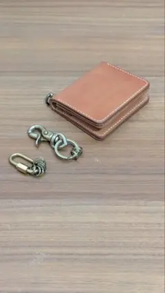 PEACE Leather craft 二つ折り財布 新同品