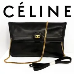 極美品‼️CELINE トリオンフ レザー チェーン ショルダークラッチ 3way