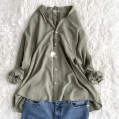 【美品】Morris & Sons　バンドカラードルマンスリーブシャツ　日本製