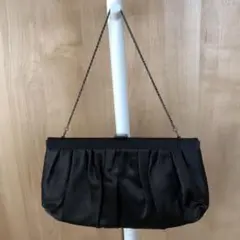 ［美品］Trideep トライディープ パーティーバッグ 黒 クラッチ チェーン