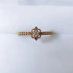 AHKAH アーカー ダイヤモンド ポルト リング K18YG 0.03ct