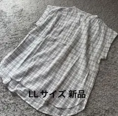 大きいサイズ 抗菌防臭uv対策半袖ジョーゼット調ブラウス中白 LL新品