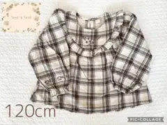 【美品】teteatete テータテート チェック刺繍 ブラウス 120㎝