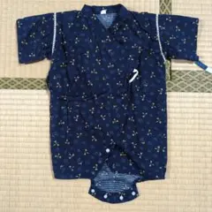 ネイビー花柄ベビー甚平 サイズ80