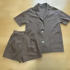 ANAP ♡ブラウン半袖セットアップ　フリーサイズ（キッズ150cmほど）