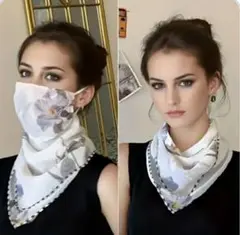 紫外線対策マスク フルフェイスマスク UVスカーフマスク 花柄マスク