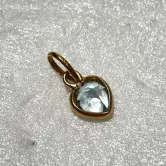 【K10】ネックレストップ チャーム ハート アクアマリン アクセサリー