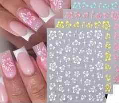 ハイビスカス　4枚 アート デコ パーツ 花 ハンドメイド ネイル シール