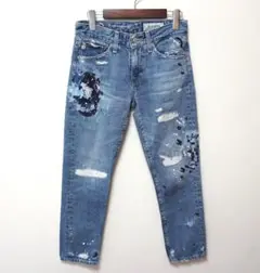 AG ADRIANO GOLDSCHMIED 刺繍デニムパンツ 23 ジーンズ