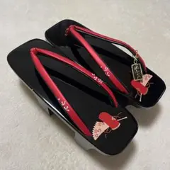 下駄 二枚歯 黒塗り 木製 浴衣下駄 和装小物