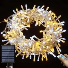 【ソーラー Type-C充電】LEDイルミネーション 2色 (暖白＆ホワイト)
