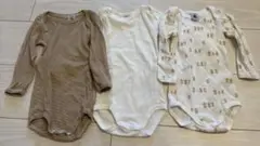 PETIT BATEAU 長袖合わせボディ3枚組 12ヶ月 74cm