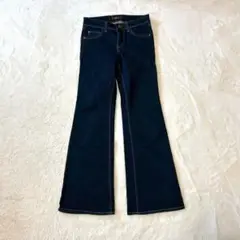 ☆【ユニクロ】23 紺 デニムジーンズ ローライズ カジュアル フレア