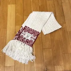ABERCROMBIE AND FITCH マフラー アイボリー/バーガンディ