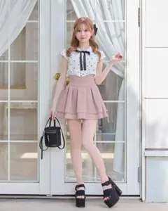 michellMacaronミシェルマカロン美脚スカートタグ付き新品くすみピンク