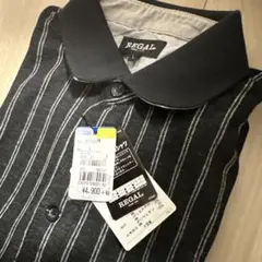 REGAL 長袖シャツ Lサイズ 黒 ストライプ