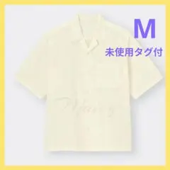 【未使用タグ付】GU エンブロイダリーオープンカラーシャツ M オフホワイト