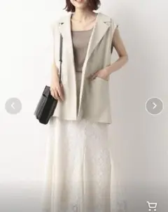 グローバルワーク　快適らくらくジレ　ジャケット　ベージュ　フリーサイズ