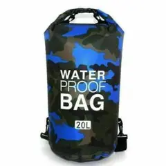 【20L】 防災 アウトドア マリンスポーツ 防水リュック バッグ ブルー×迷彩