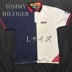 【TOMMY HILFIGER】半袖ポロシャツ　バイカラー　クレイジーパターン