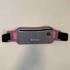 AWEISI ランニング用 ウエストポーチ グレー/ピンク