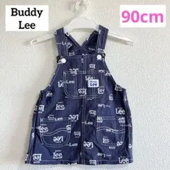 buddy lee ジャンパースカート　90cm ロゴ　総柄　ネイビー　匿名配送