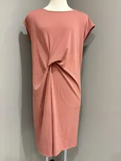 OFUON ノースリーブドレープワンピース ピンク