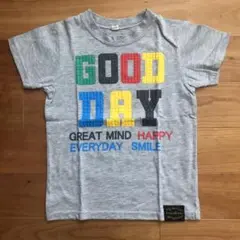 レゴ風立体カラフル文字プリント Tシャツ 120cm グレー