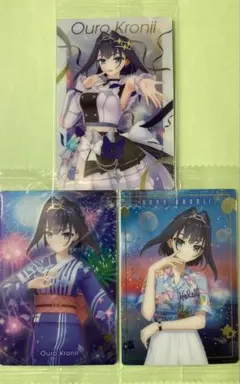 オーロ・クロニーメタリックプラカード３枚　ホロライブウエハースvol.3含む