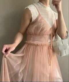 【新品】リボンチュール　キャミワンピース