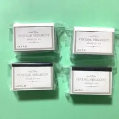 海外　ミニメモ素材紙　4コ　ビンテージオーナメント
