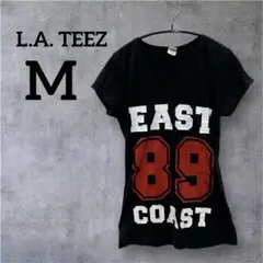 L.A. TEEZ【M】EAST COAST 89 Vネック半袖Tシャツ